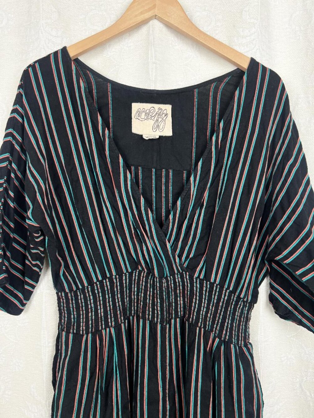 Ace & Jig Bianca jumpsuit in Spellbound cloth black and multi stripe cotton M - Picture 3 of 8